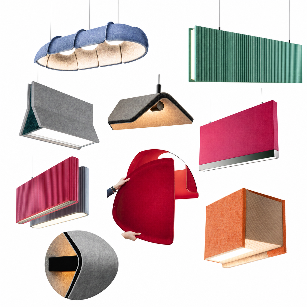 integrated acoustic art lighting fixtures